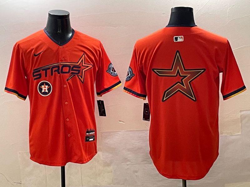 Men Houston Astros Blank Orange Three generations Joint Name 2025 Nike MLB Jersey style 9